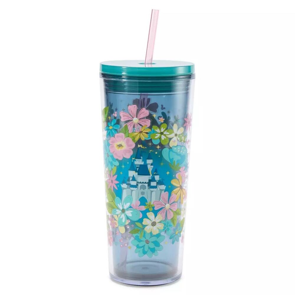 Fantasyland Castle 24 oz. Travel Tumbler with Straw NEW